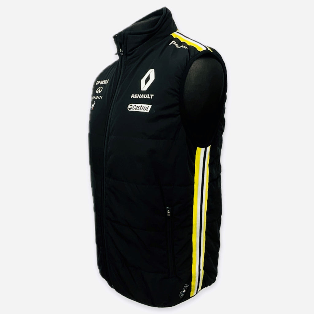 Renault DP World t F1 Team Official Team Issue Pit Crew Gilet Body Warmer-Black