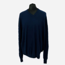 Load image into Gallery viewer, Renault F1 Team Official Team Issue Pit Crew Merino Wool V-Neck Jumper-Navy-New