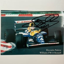 Load image into Gallery viewer, Riccardo Patrese Duel Hand Signed Double Sided Williams F1 Team Promo Photo Card