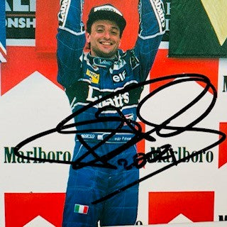 Riccardo Patrese Duel Hand Signed Double Sided Williams F1 Team Promo Photo Card