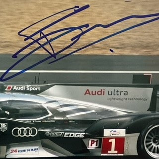 Romain Dumas Hand Signed Audi Sport Quatro TDI Le Mans Team Photograph