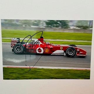 Rubens Barrichello Hand Signed Marlboro Scuderia Ferrari F1 Team Photograph