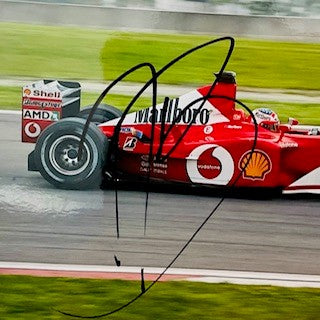 Rubens Barrichello Hand Signed Marlboro Scuderia Ferrari F1 Team Photograph