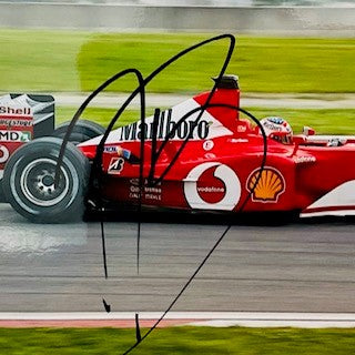 Rubens Barrichello Hand Signed Marlboro Scuderia Ferrari F1 Team Photograph