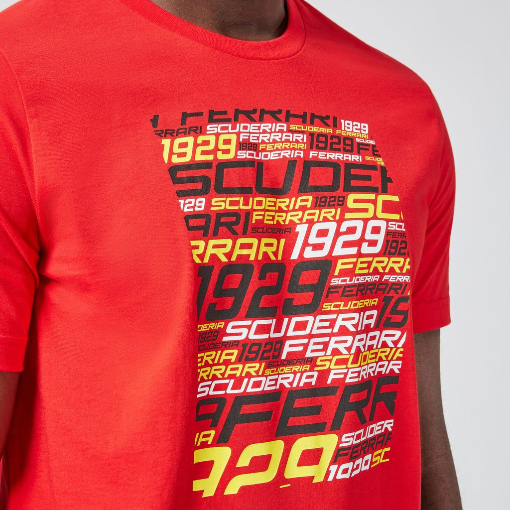 Scuderia Ferarri Formula One Team Official Merchandise Puma Driver Graphics T-Shirt Drivers Edition-Rosso Red