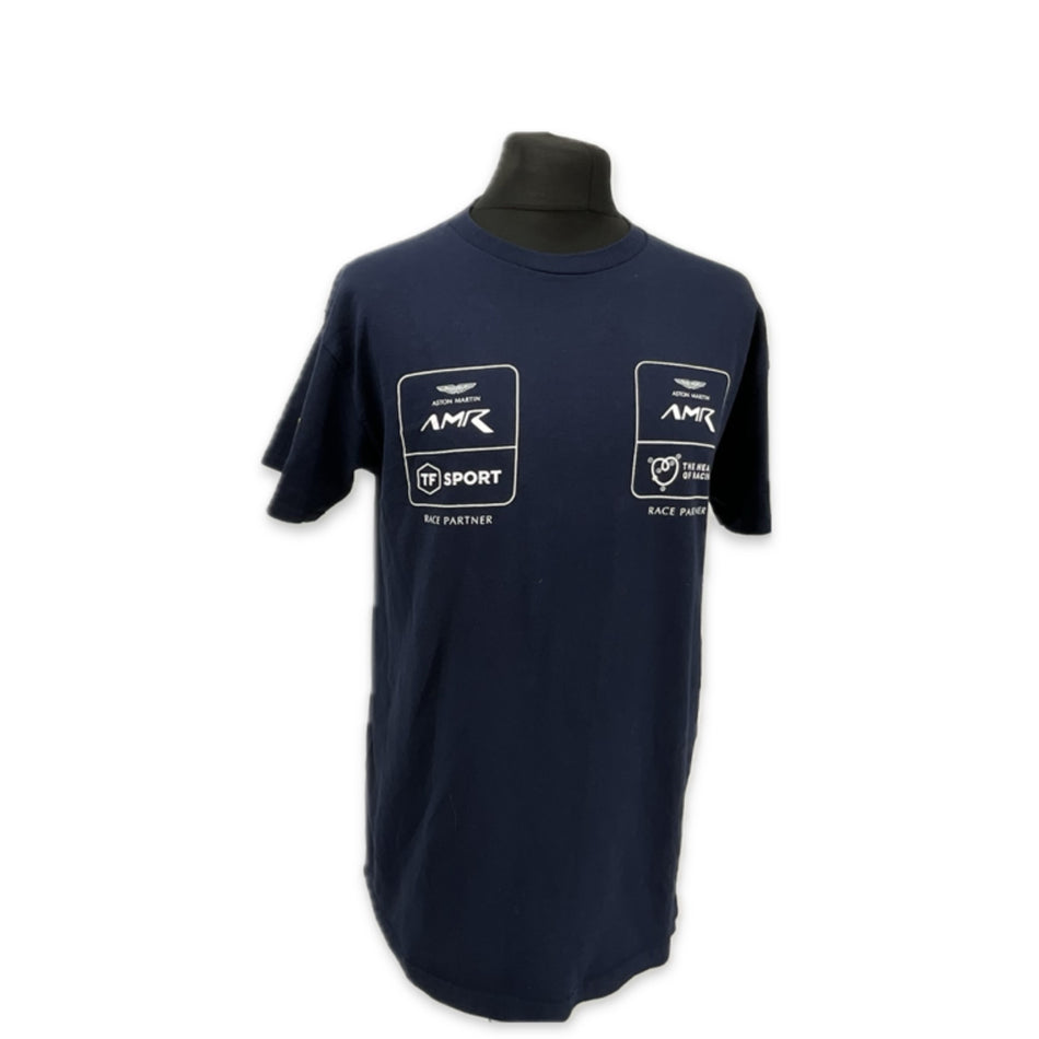 TF Sport AMR Aston Martin Racing Vantage Le Mans Team Issue T-shirt-Navy Blue