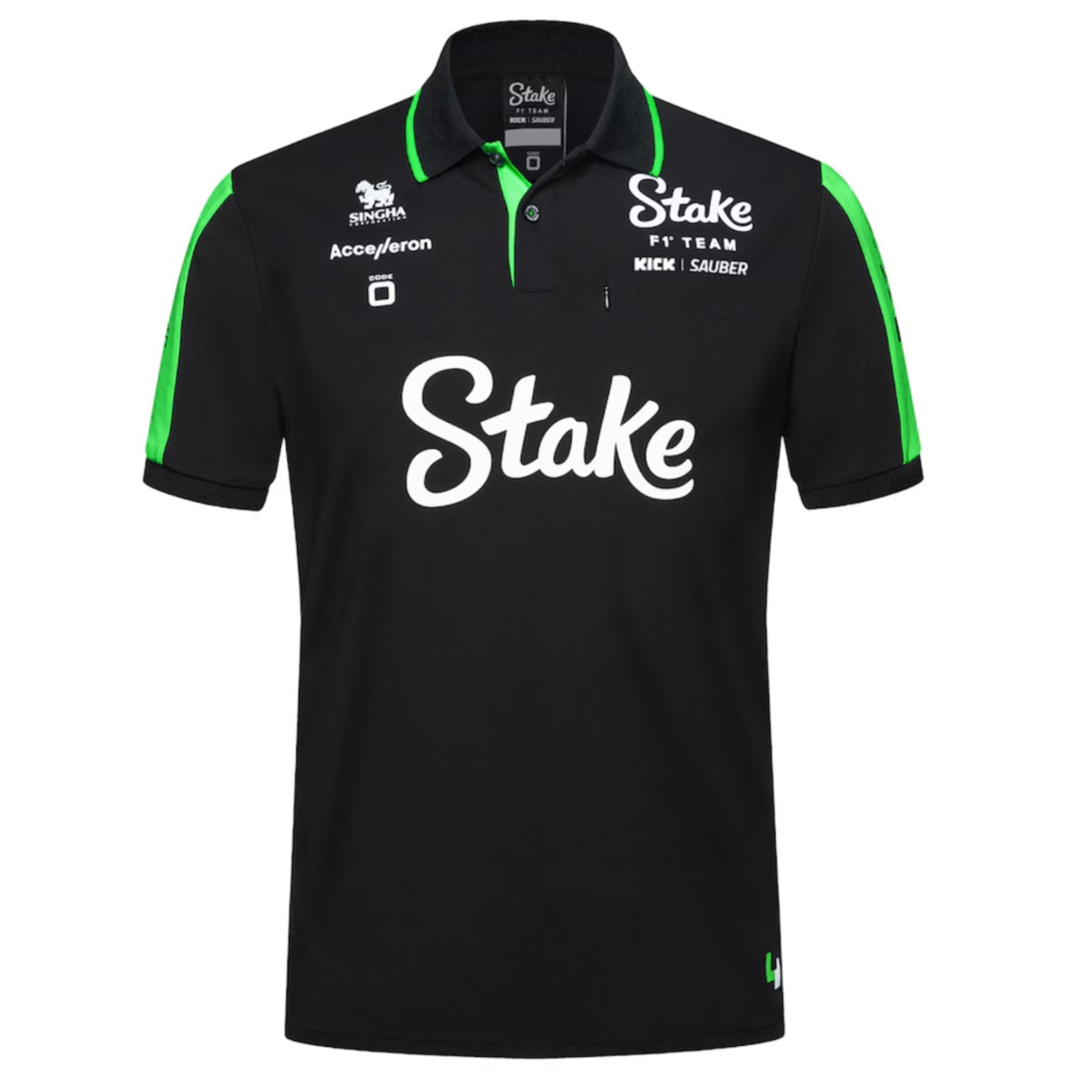 Stake F1 Team Sauber ポロシャツ Stake F1 Team Kick Sauber 2024 Team Polo Shirt-Black – Pit-Lane