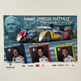 Team Oreca Matmut Peugeot 908 HDI FAP Team Official Le Mans Team Driver Card