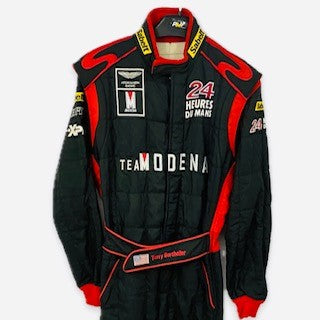 Terry Borcheller Aston Martin Racing DBR9 GT1 Team Modena Le Mans 24 Hour Race used Suit and Personal Team Shirt 2008