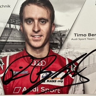 Timo Bernhard Portrait Hand Signed Audi Sport Quatro TDI Le Mans Team Driver Card