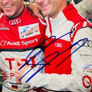 Timo Bernhard Portrait Hand Signed Audi Sport Quatro TDI Le Mans Team Photograph