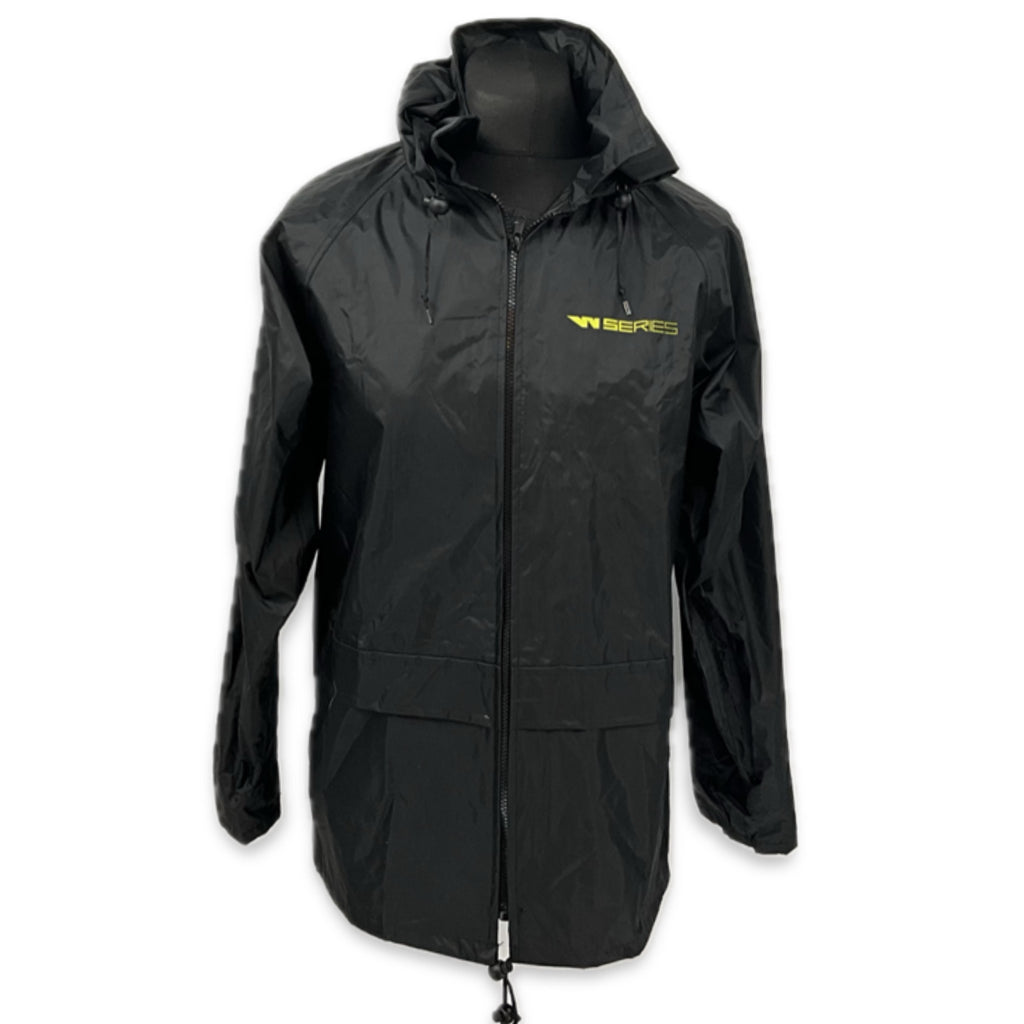 W-Series Team Issues  Full Zip Hooded Rain Coat-Black