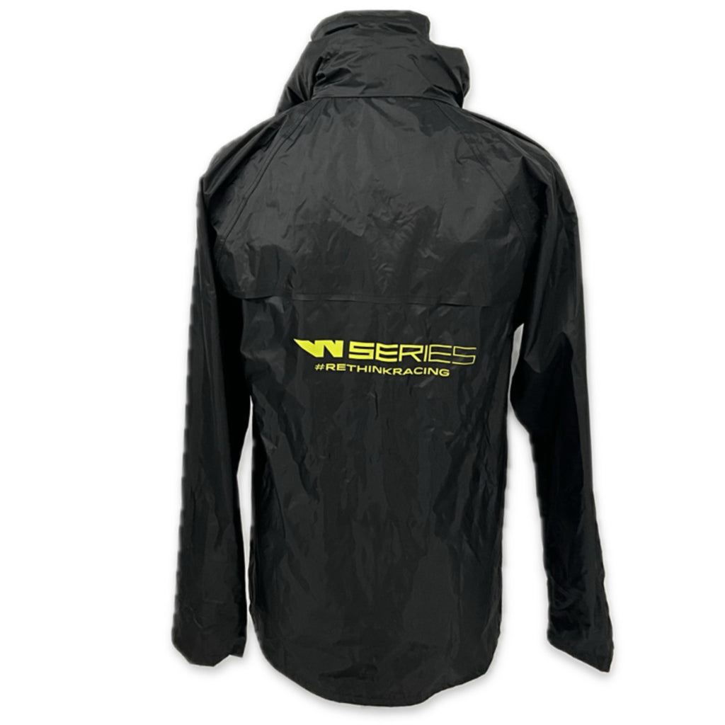 W-Series Team Issues  Full Zip Hooded Rain Coat-Black