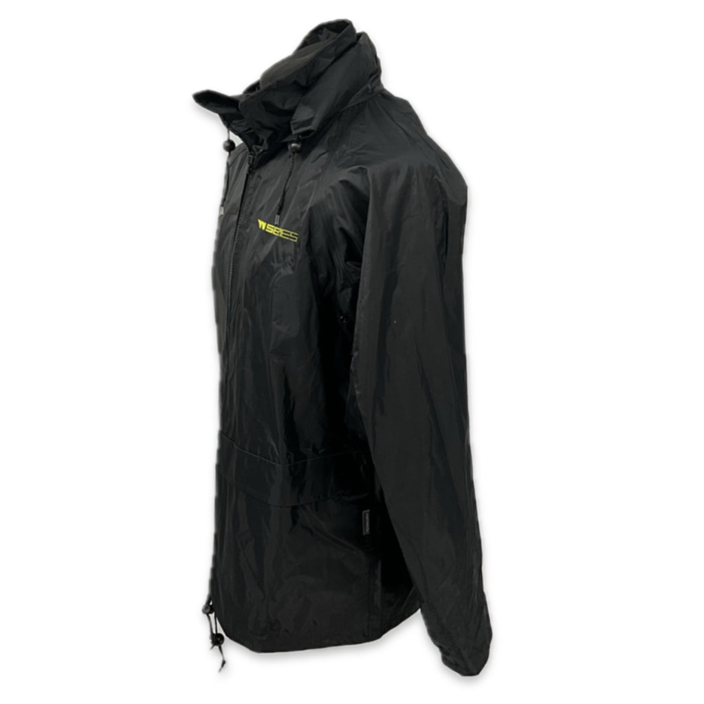 W-Series Team Issues  Full Zip Hooded Rain Coat-Black