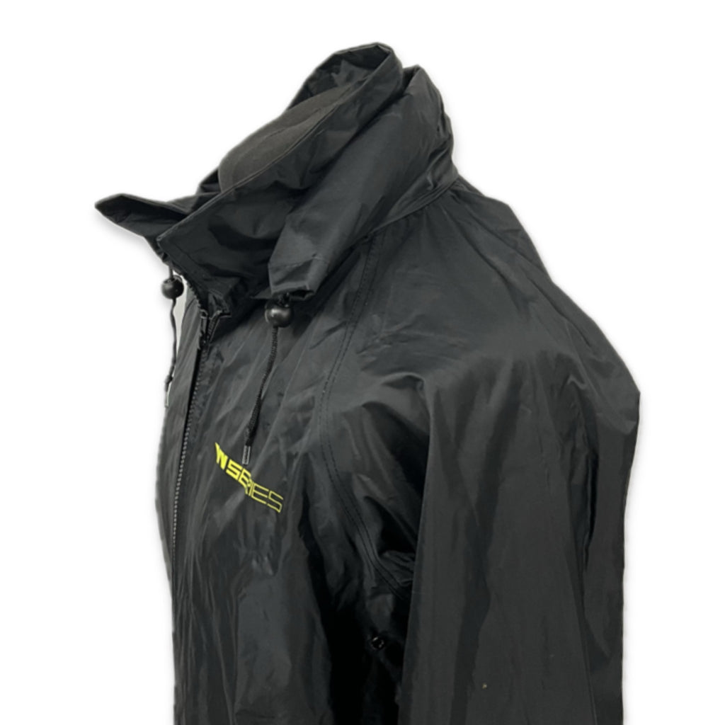 W-Series Team Issues  Full Zip Hooded Rain Coat-Black