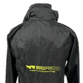 W-Series Team Issues  Full Zip Hooded Rain Coat-Black