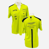 Women's AMR Aston Martin Racing Le Mans Team Issued Polo Shirt Lime Green-Brand New