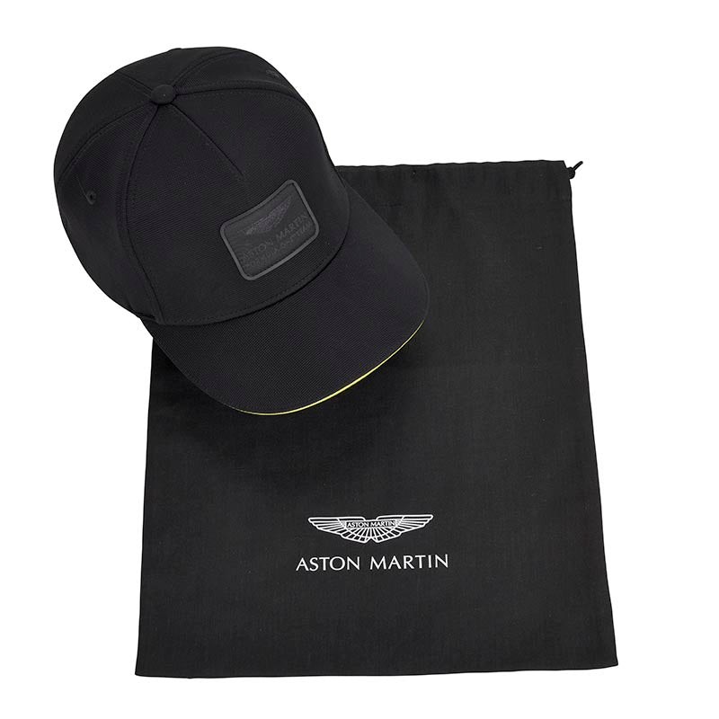 Aston Martin Racing F1 Team Official Merchandise Lifestyle Cap with cotton Drawstring Bag-Black