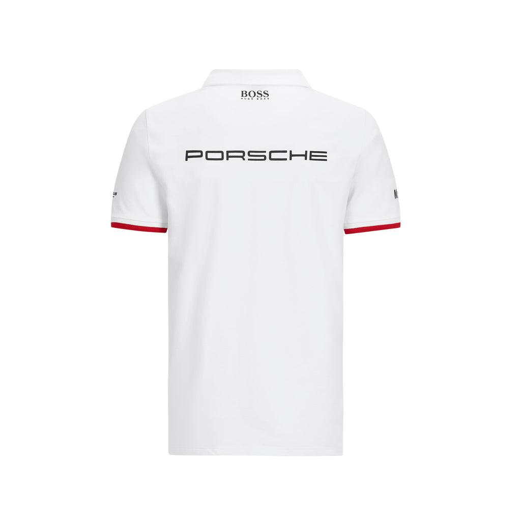 Porsche Motorsport Official Team Merchandise Polo Shirt  - White - with Free Motorsport Kit - Pit-Lane Motorsport