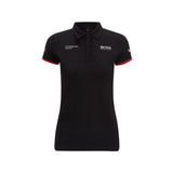 Womens Porsche Motorsport  Team Polo Shirt  - Black - with Free Motorsport Kit