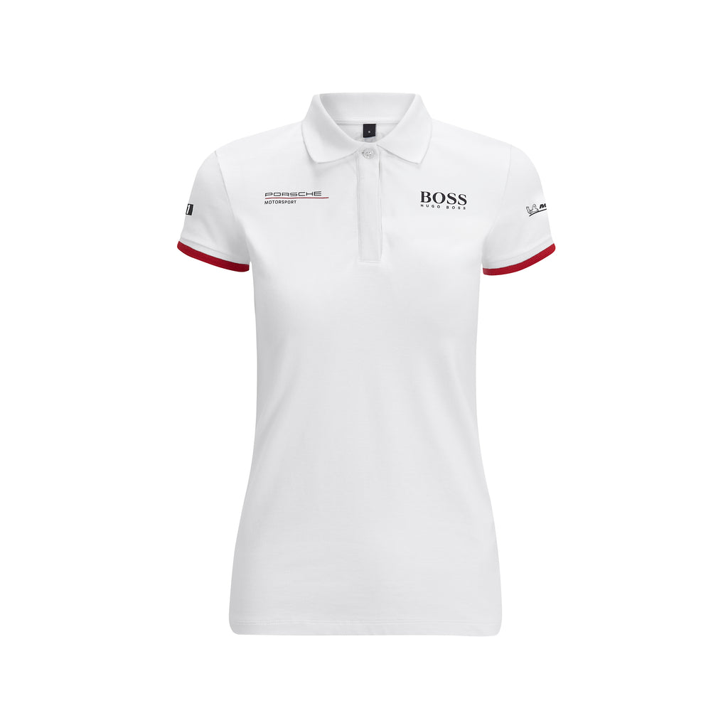 Womens Porsche Motorsport  Team Polo Shirt  - White - with Free Motorsport Kit - Pit-Lane Motorsport