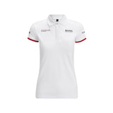 Womens Porsche Motorsport  Team Polo Shirt  - White - with Free Motorsport Kit