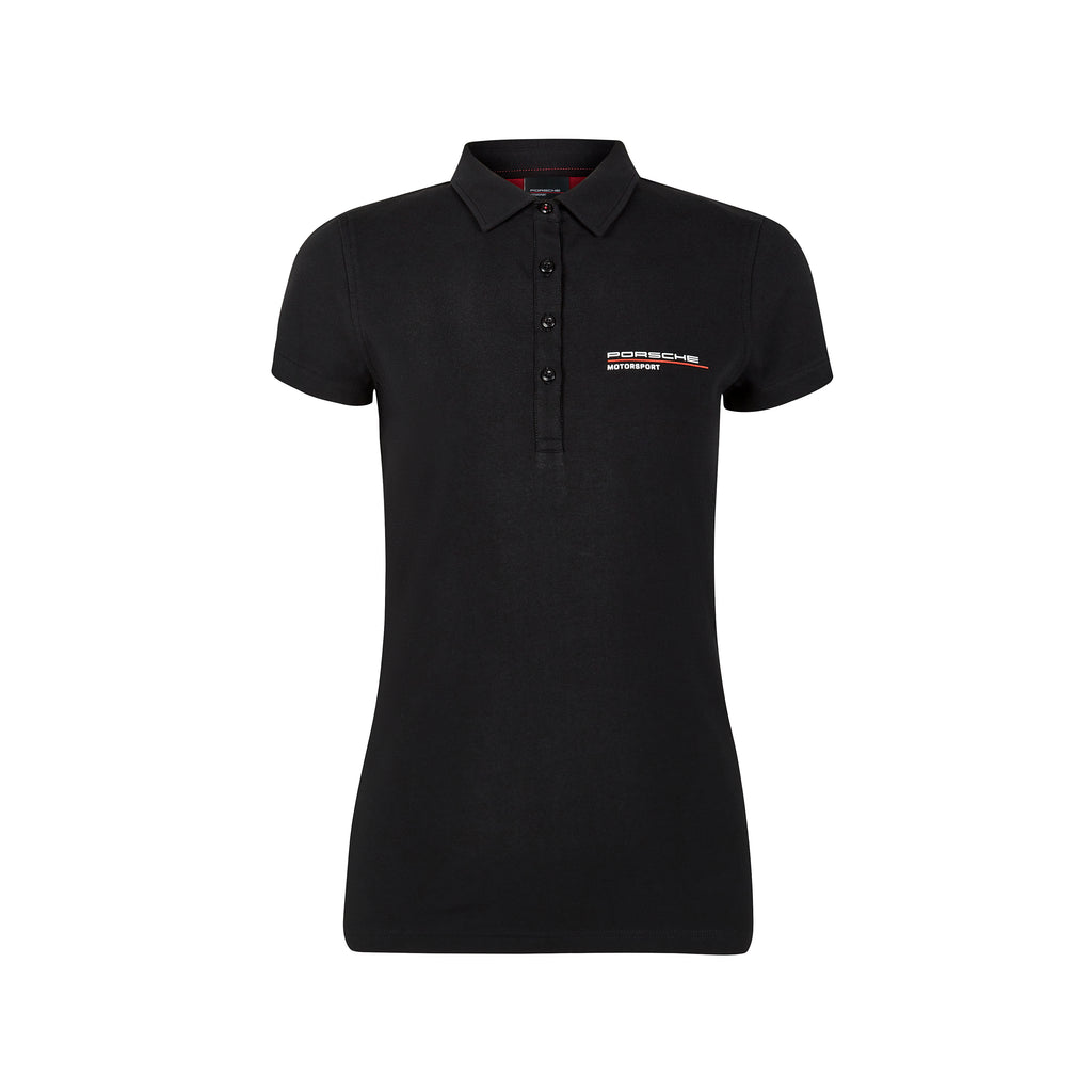 Women's Porsche Motorsport Polo Shirt - Black - Pit-Lane Motorsport