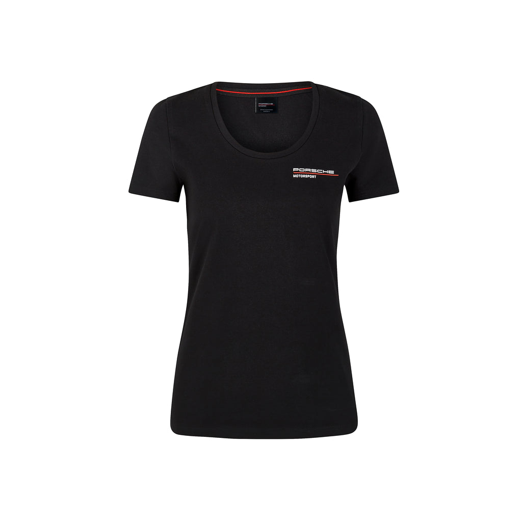 Women's Porsche Motorsport T-Shirt - Black - Pit-Lane Motorsport