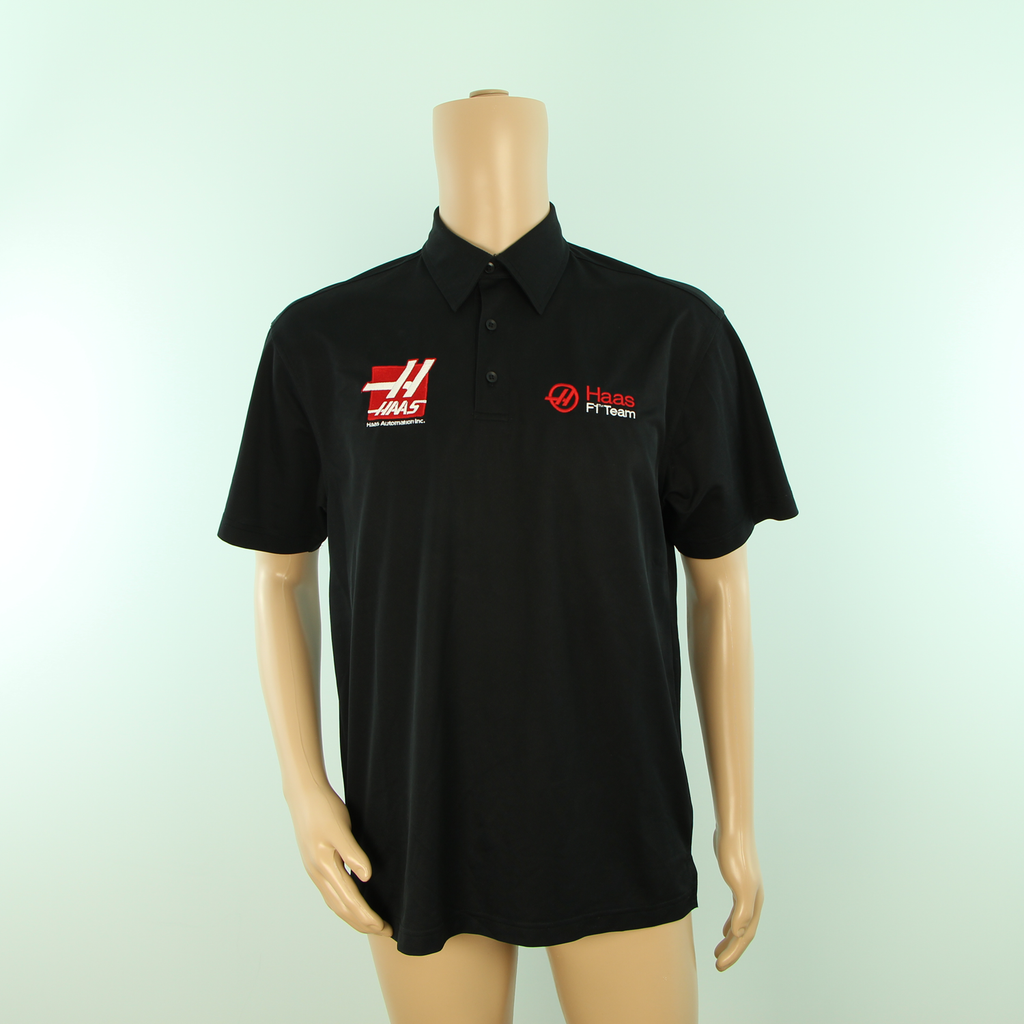 Used Haas F1 Official Team Polo Shirt Black - Pit-Lane Motorsport