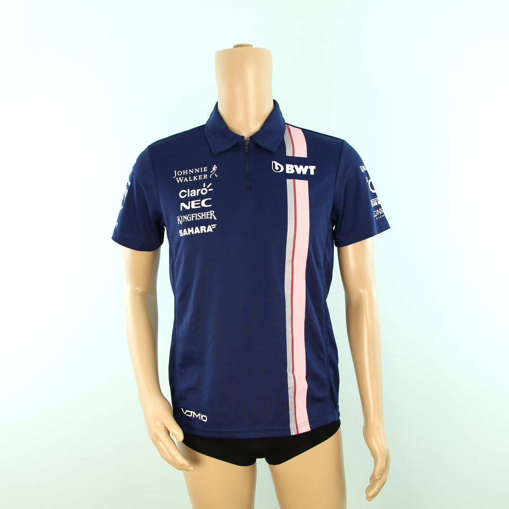 Used Racing Point F1 Force India Team Polo Shirt Dark Blue - 2018 - Pit-Lane Motorsport