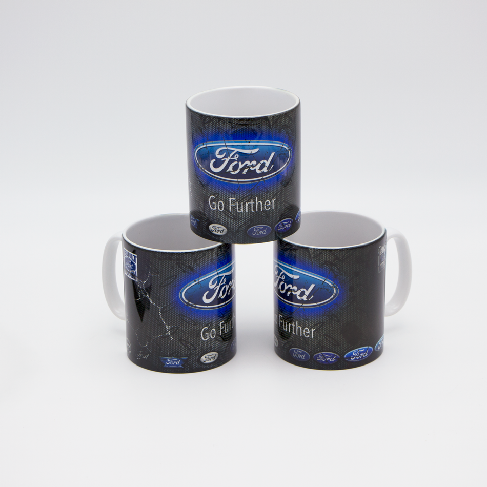 Ford inspired Retro/ Vintage Distressed Look Oil Can Mug - 10z - Pit-Lane Motorsport