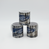 Ford inspired Retro/ Vintage Distressed Look Oil Can Mug - 10z