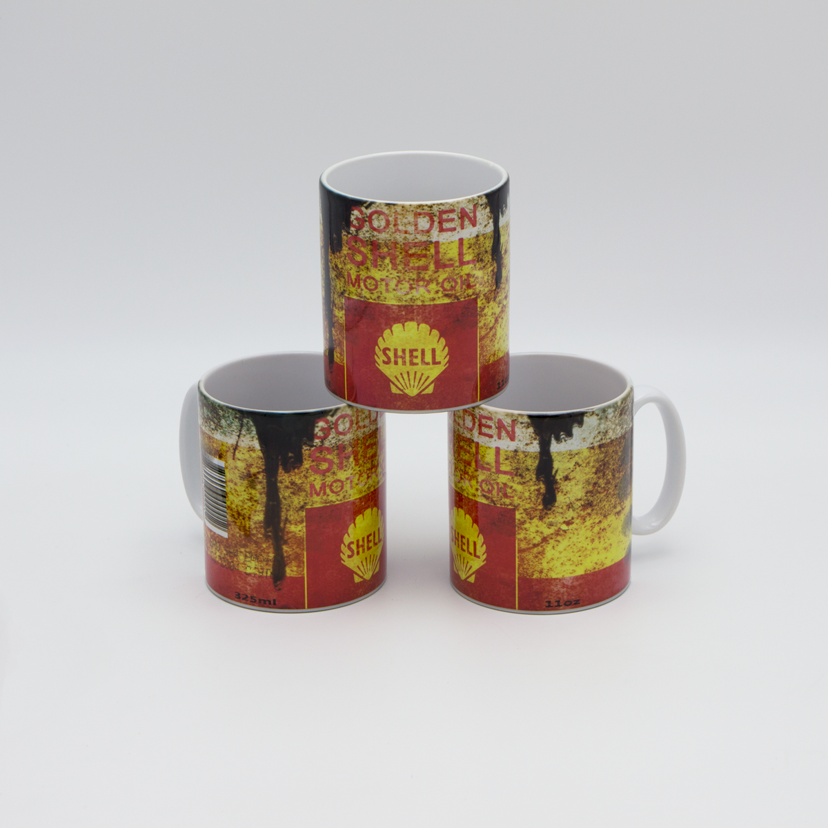 Shell Oil inspired Retro/ Vintage Distressed Look Oil Can Mug - 10oz - Pit-Lane Motorsport