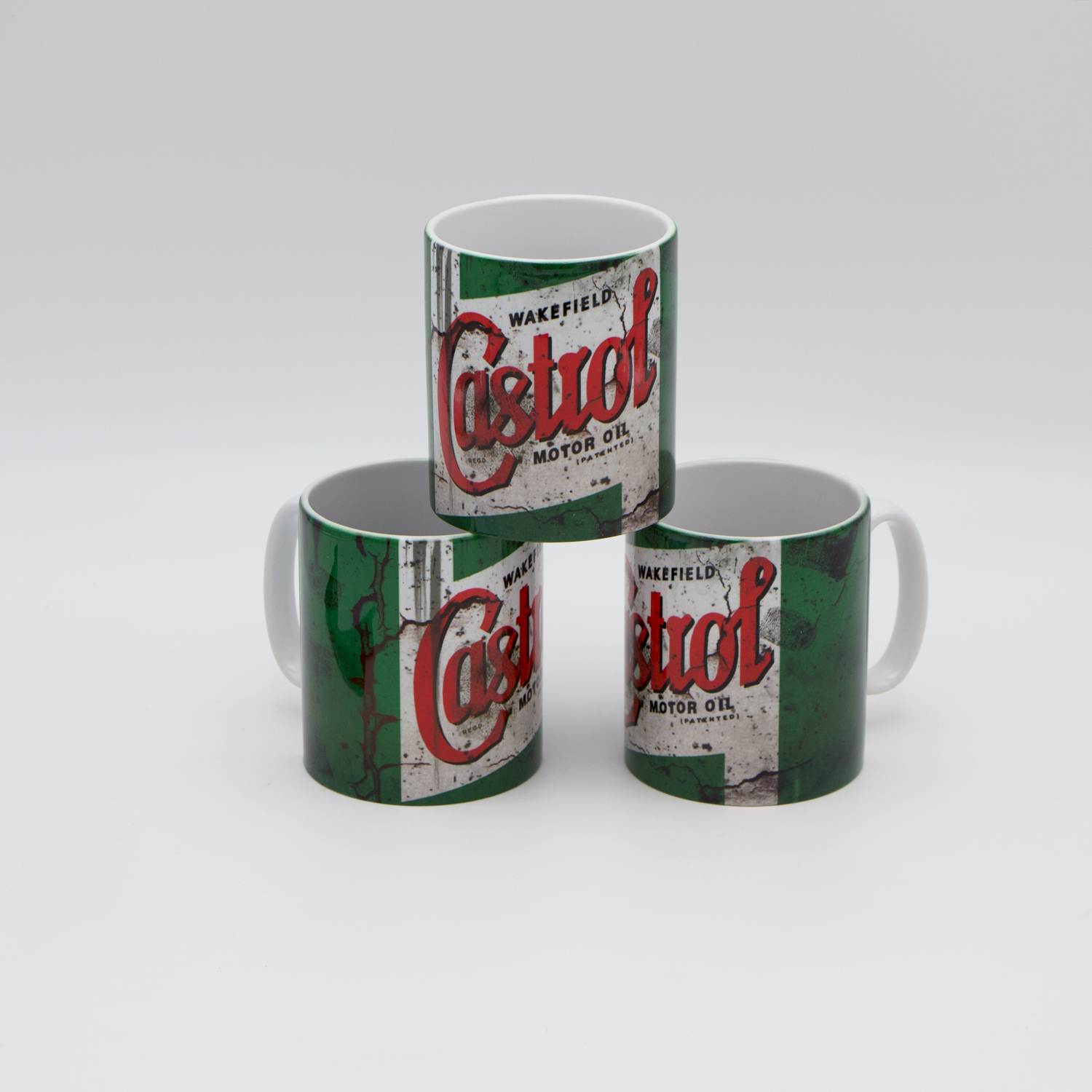 Castrol Oil inspired Retro/ Vintage Distressed Look Oil Can Mug - 10z - Pit-Lane Motorsport