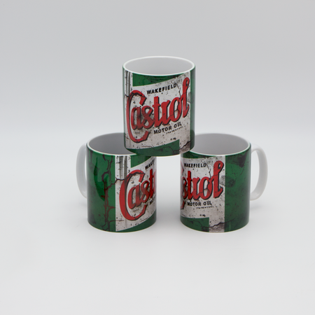 Castrol Oil inspired Retro/ Vintage Distressed Look Oil Can Mug - 10z - Pit-Lane Motorsport