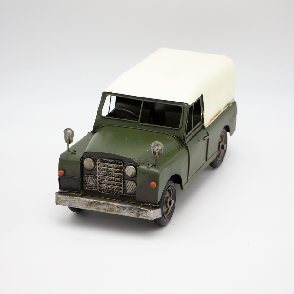 Vintage Land Rover 4x4 inspired tin plate artistic rendition - Pit-Lane Motorsport