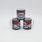 Esso Oil inspired Retro/ Vintage Distressed Look Oil Can Mug - 10z