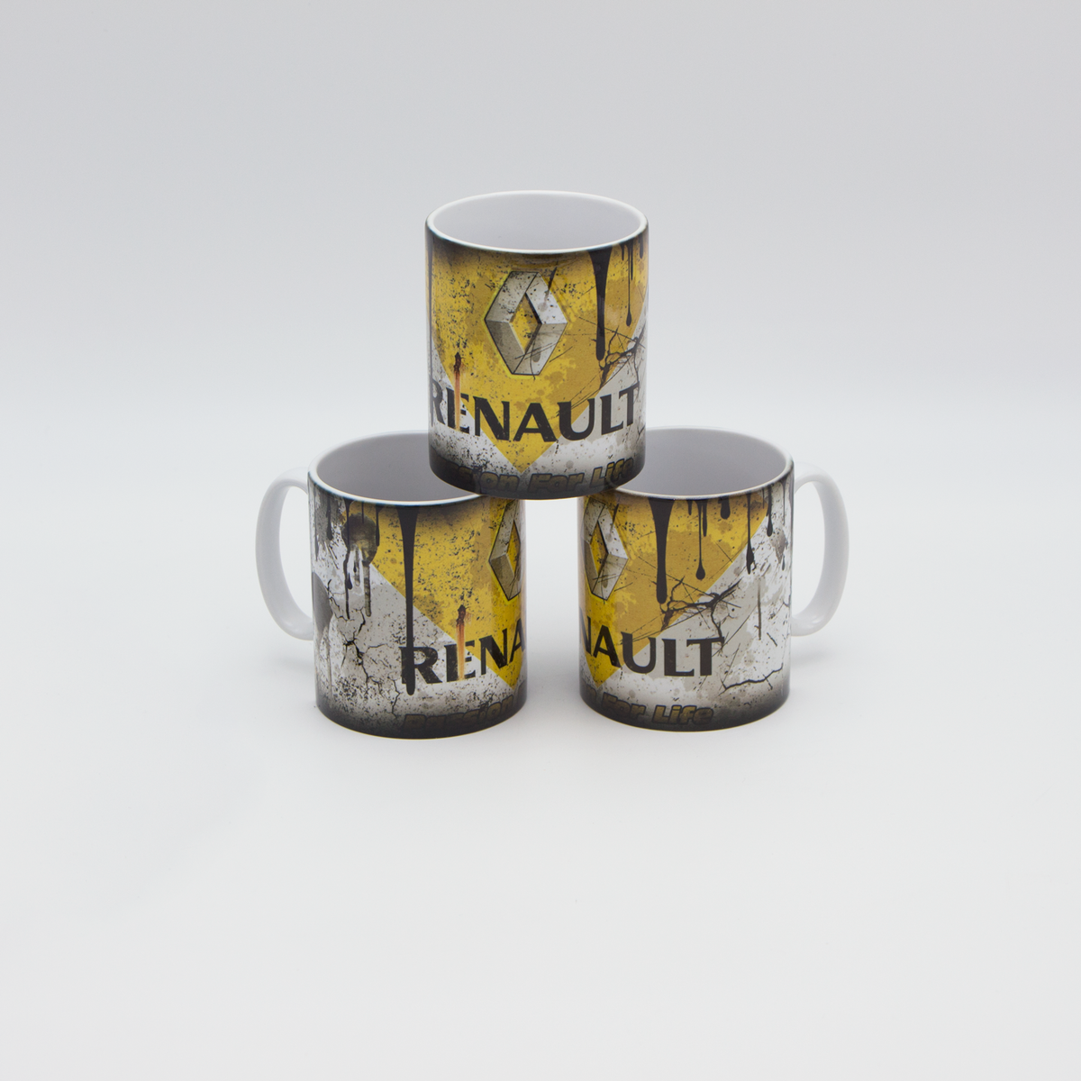 Renault inspired Retro/ Vintage Distressed Look Oil Can Mug - 10oz - Pit-Lane Motorsport