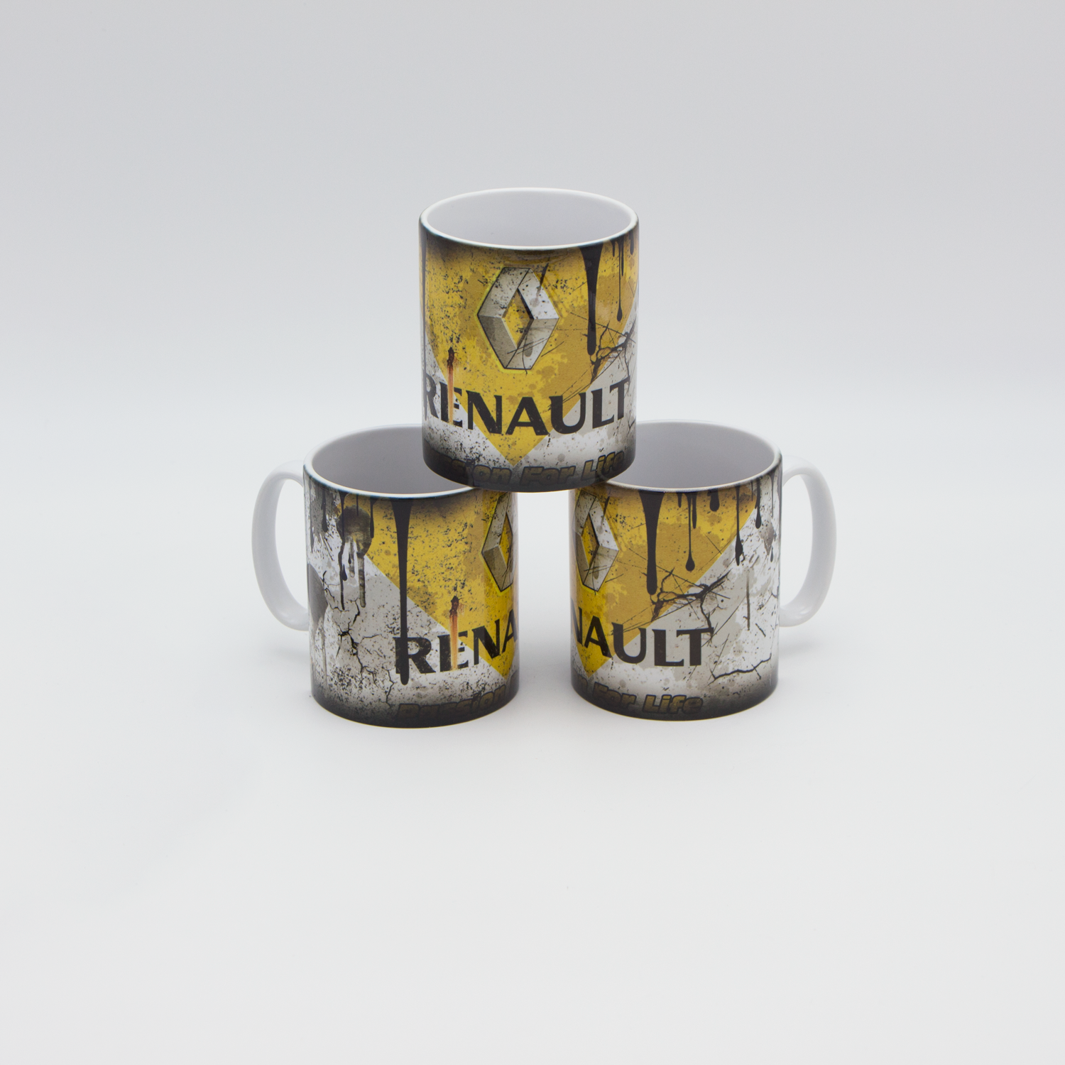 Renault inspired Retro/ Vintage Distressed Look Oil Can Mug - 10oz - Pit-Lane Motorsport
