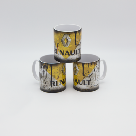 Renault inspired Retro/ Vintage Distressed Look Oil Can Mug - 10oz - Pit-Lane Motorsport