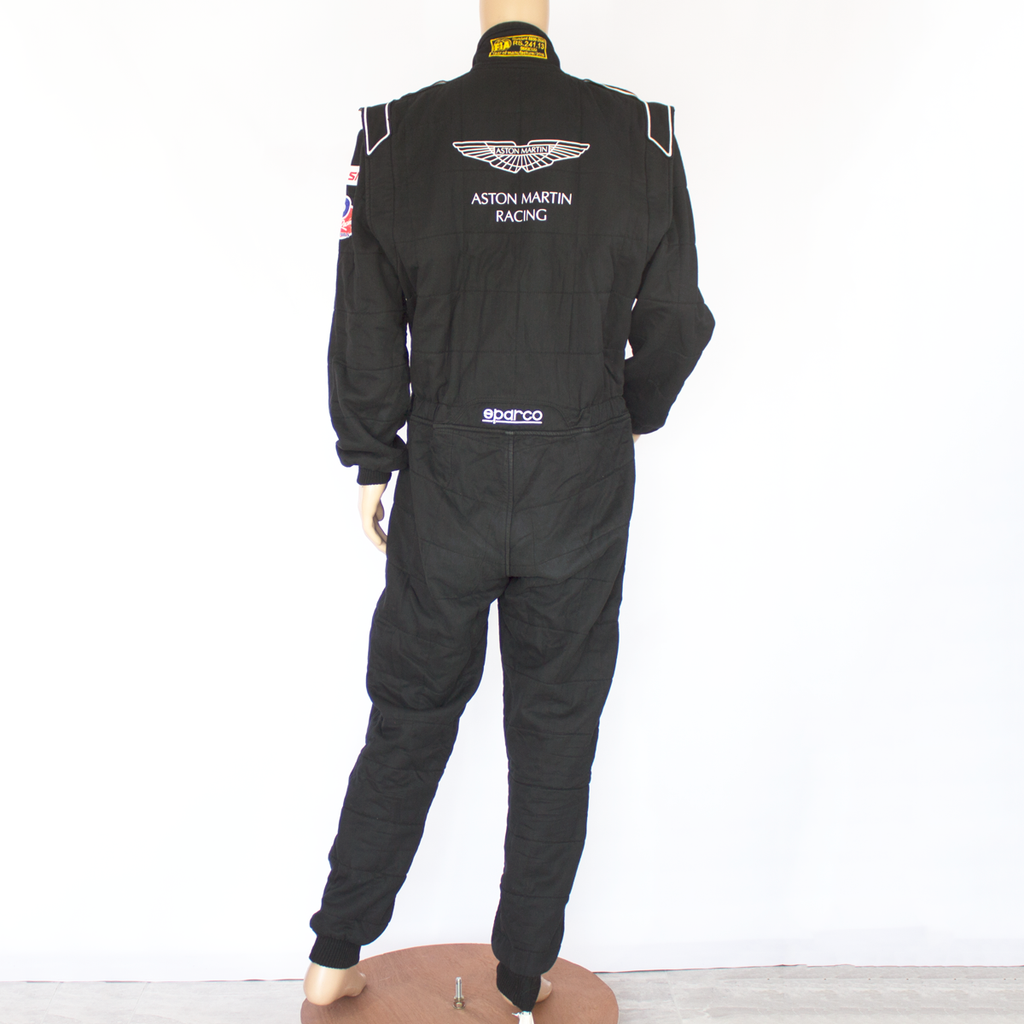 Used - Aston Martin Racing Sparco IMSA Black Race Suit Size 60 - 2015 - Pit-Lane Motorsport