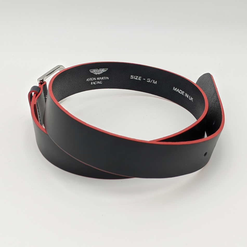 Aston Martin Racing, Black with red detailing, Leather Belt - Pit-Lane Motorsport