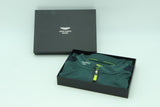 Aston Martin Racing AMR Dark Green Team Polo in an official gift box.
