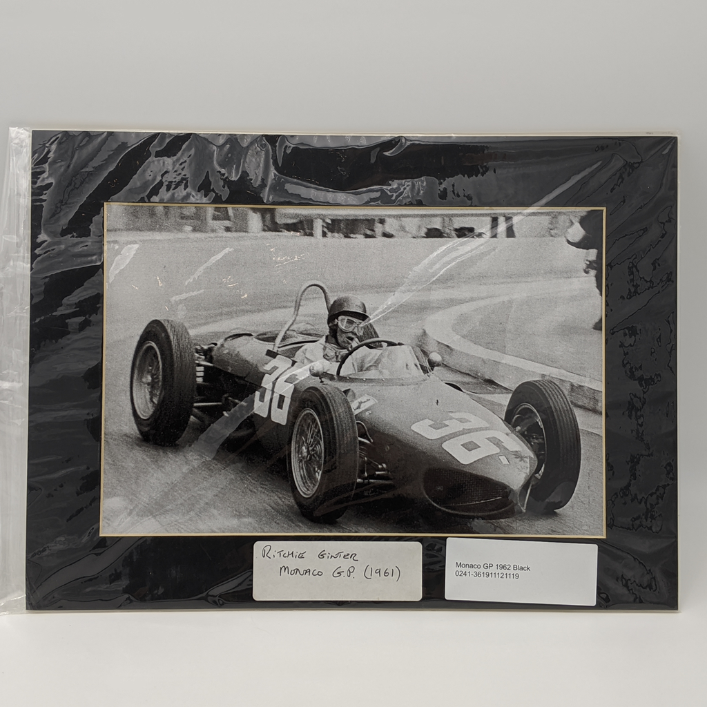 Monaco Grand Prix 1961 Ferrari 156 Richie Ginther - Photo Black and white - Pit-Lane Motorsport