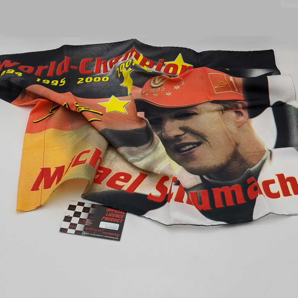 World Champion Michael Schumacher Flag - Genuine Product from 2002 - Pit-Lane Motorsport